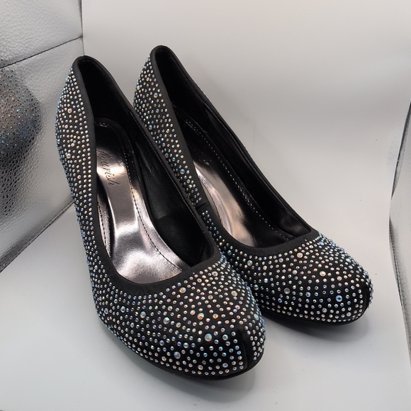 NWOT Flourish Cinderella AB Crystal Gems Rhinestone Heels Party Wedding US 10 - Picture 1 of 5